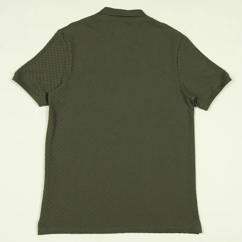 Lyle and Scott Grid Texture Polo Shirt - Mountain Moss-2